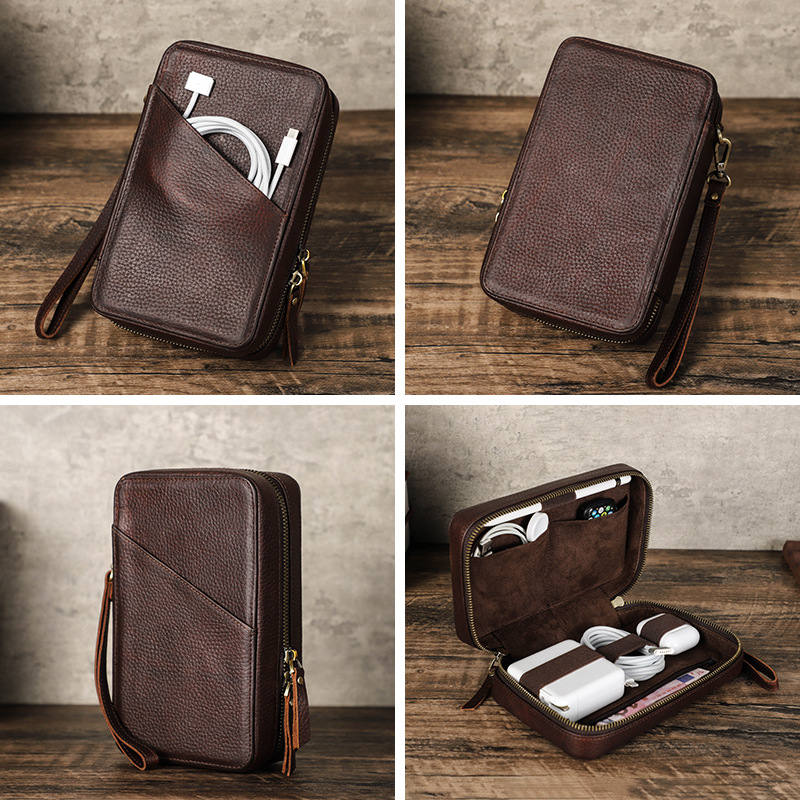Vintage Brown Genuine Cowhide  - Tech Accessories Travel recension och pris