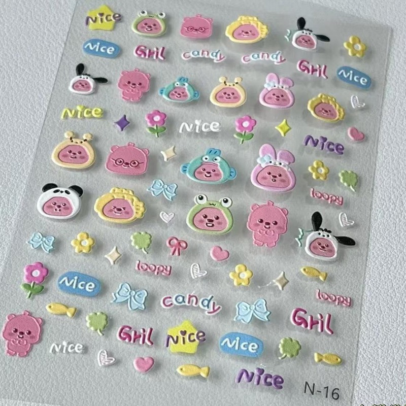 Loopy 3D embossed sticker, tra - Nail Tech Accessories recension och pris