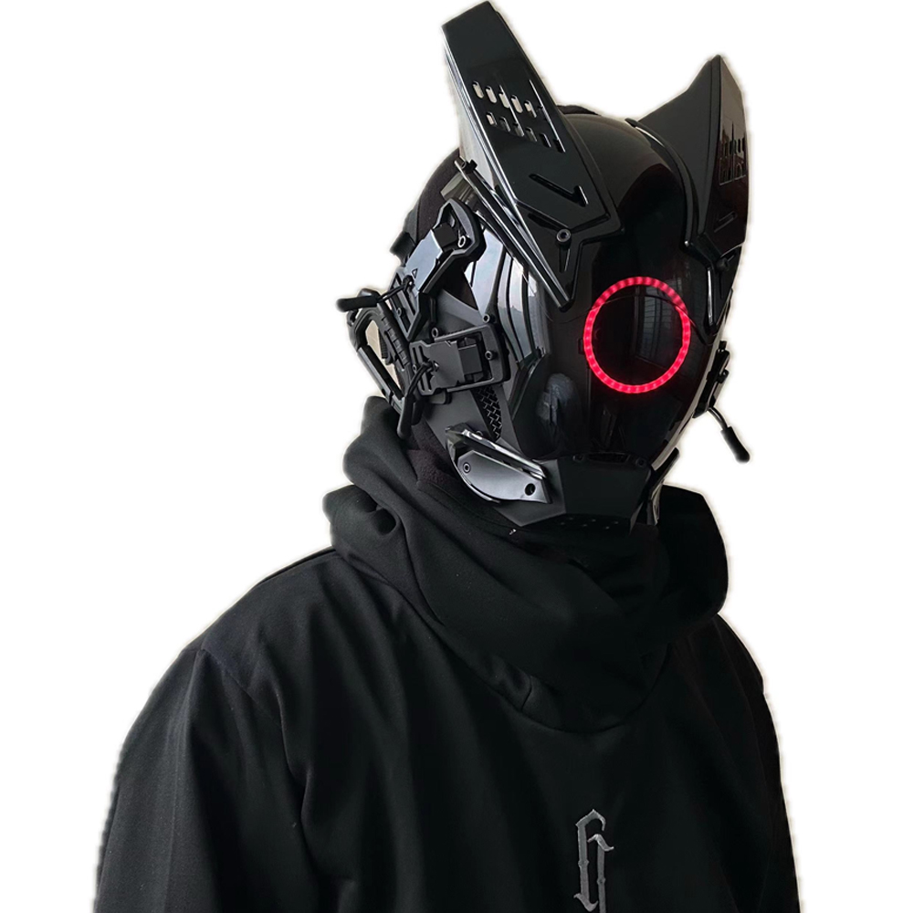 Cyberpunk LED Mask Cosplay Mas - Tech Wear Accessories recension och pris