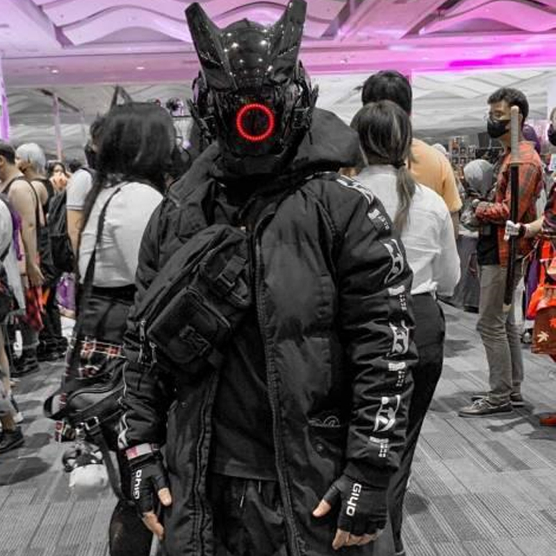 Cyberpunk LED Mask Cosplay Mas - Tech Wear Accessories recension och pris