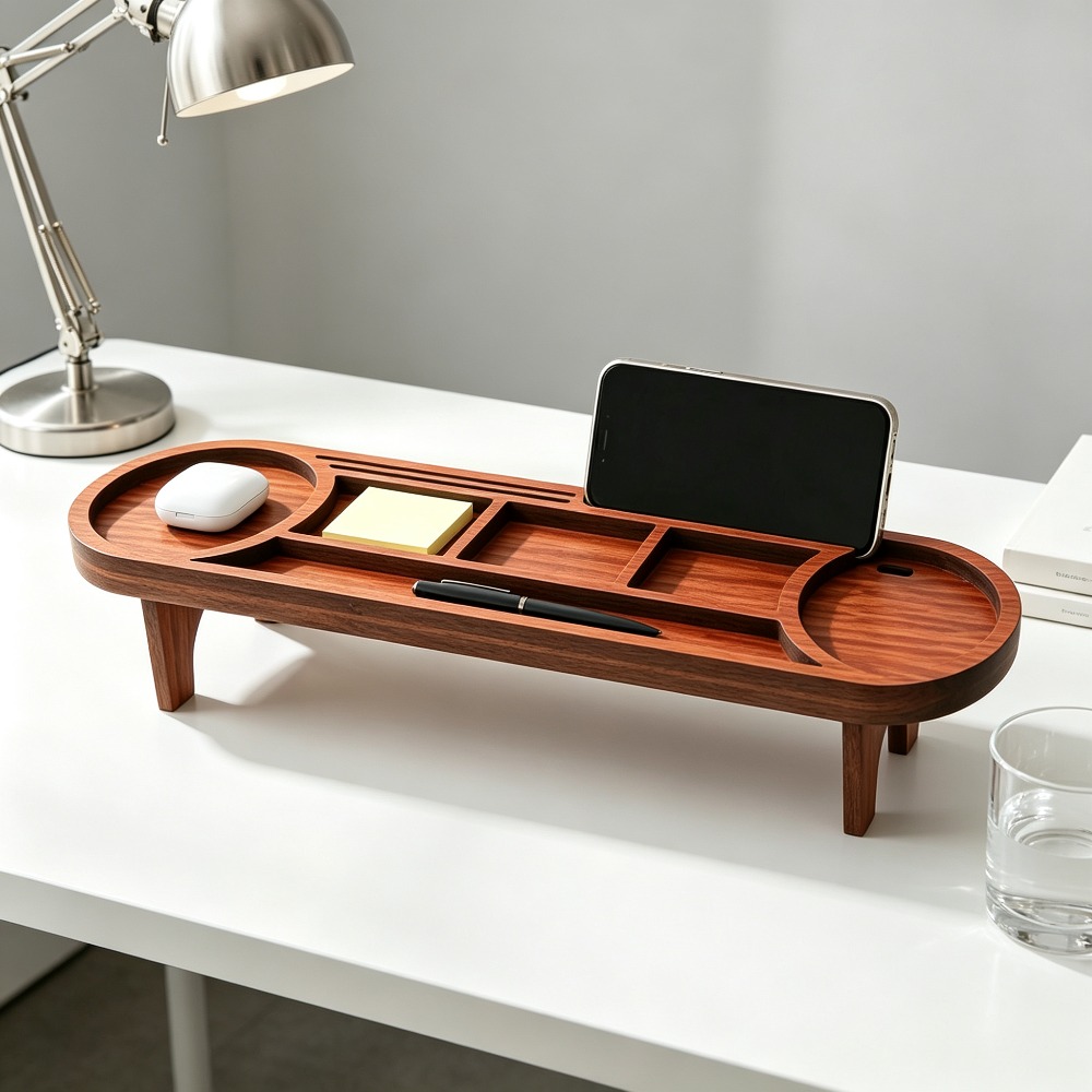 Wooden Desk Organizer with Pho - Tech Accessories For Office recension och pris
