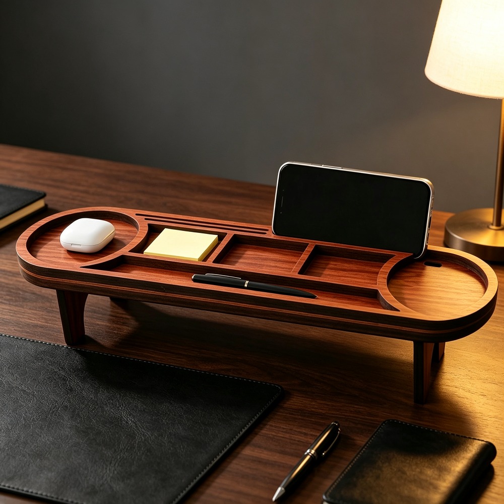 Wooden Desk Organizer with Pho - Tech Accessories For Office recension och pris