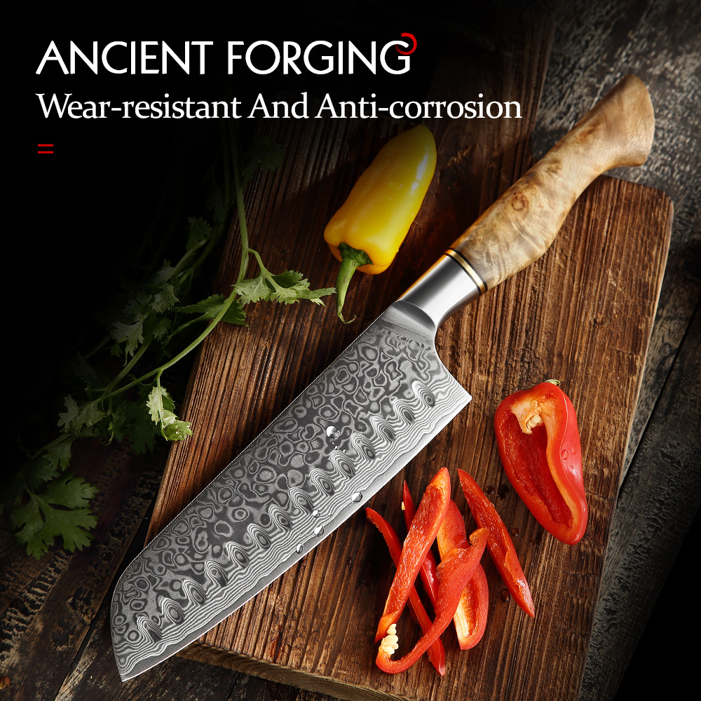 HEZHEN 7 inch Santoku Knife Re - High Tech Kitchen Accessories recension och pris